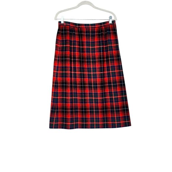 Pendleton Vintage Red Macinnes Tartan A line Midi Wool Skirt| Size S - Picture 1 of 5